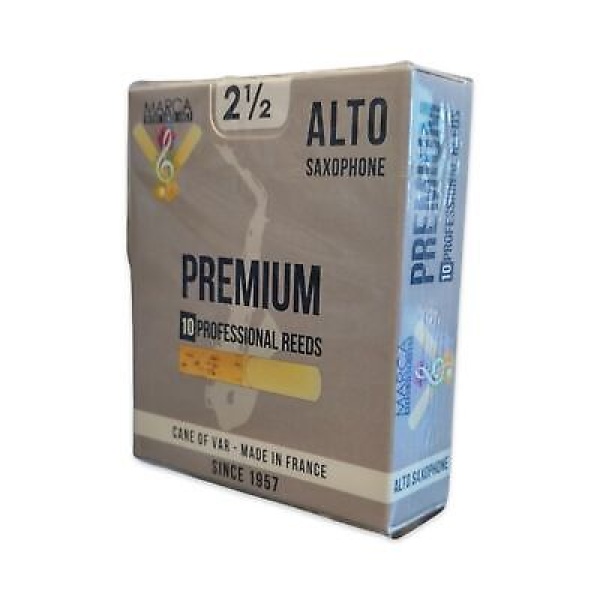Marca Premium Eb Alto Saxophone Reeds - Strength 2 1/2 - Box of 10 Professiona..