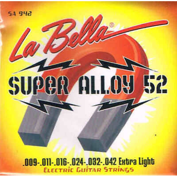 LaBella Super Alloy 52 .009-.42 Extra Light Electric Guitar Strings (SA 942)