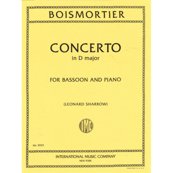 Boismortier - Concerto in D Major for Bassoon & Piano - (3033)