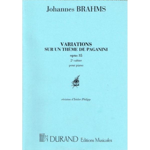 Johannes Brahms Variations Sur Un Theme De Paganini Opus 35 Pour Piano (DC1151..