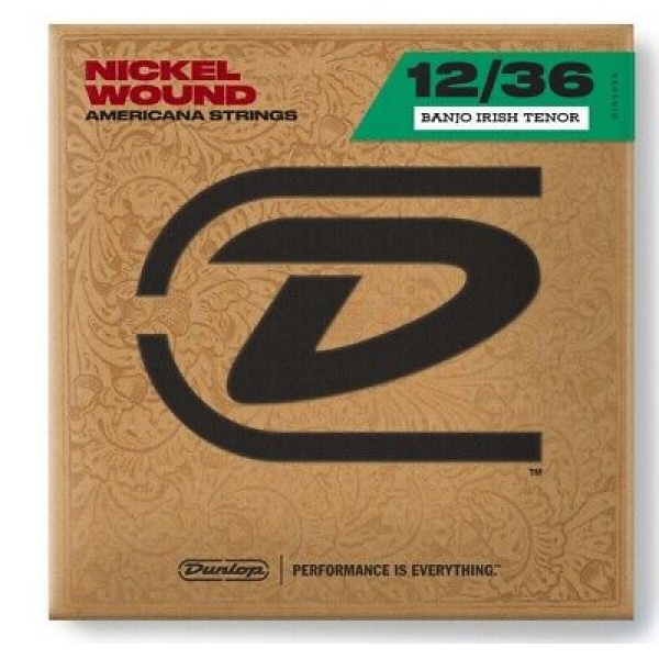 Jim Dunlop Nickel Wound Americana Strings for Banjo Irish Tenor 12/36 - 4 Stri..