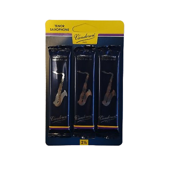Vandoren Tradition Bb Tenor Saxophone Reeds -Strength 2.5 - 3 Pack (SR2225/3V)