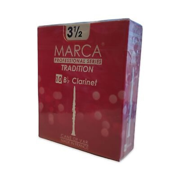 Marca Professional Series Tradition Bb Clarinet Reeds - Strength 3 1/2 - Box o..