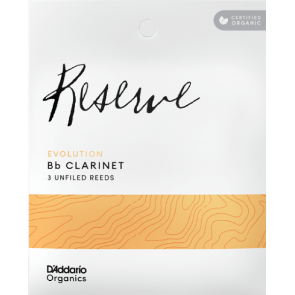D' Addario Organics Reserve Bb Clarinet Unfiled Reeds - Strength 3.5 - 3 Pack (ODCE0335)