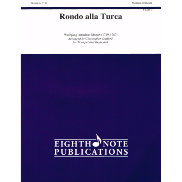 Rondo All Turca By Mozart Medium-Difficult For Trumpet & Keys (ST451)