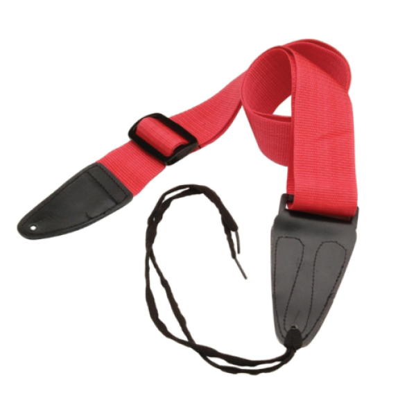 On-Stage Guitar Strap with Leather Ends (GSA10RD)