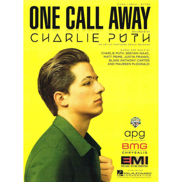 One Call Away - Charlie Puth - Piano-Vocal-Guitar (HL00194015)